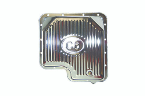 Specialty Products Company 7601 Transmission Pan, Stock Depth, Ribbed, Steel, Chrome, C6, Each