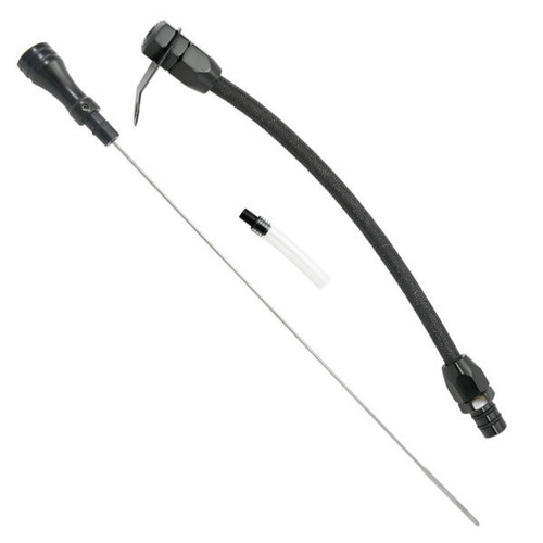 Specialty Products Company 8200BK Transmission Dipstick, Flexible, OEM Length, Braided Stainless, Aluminum, Black Anodized, TH350, Each