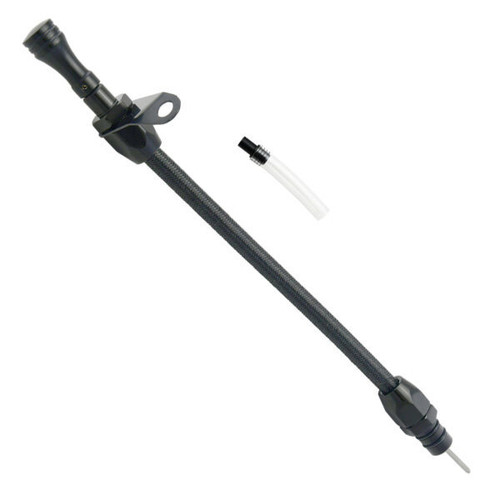 Specialty Products Company 8203BK Transmission Dipstick, Flexible, OEM Length, Braided Stainless, Aluminum, Black Anodized, TH350 / 400, Each