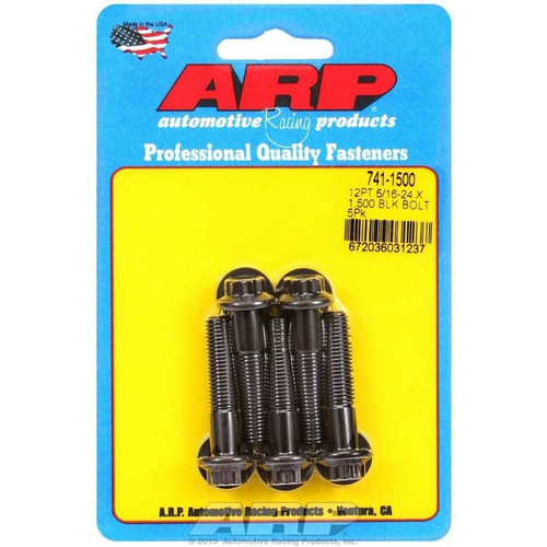 ARP 741-1500 Bolts, 5/16-24 in. 12-Point, Chromoly, Black, RH Thread, Set of 5