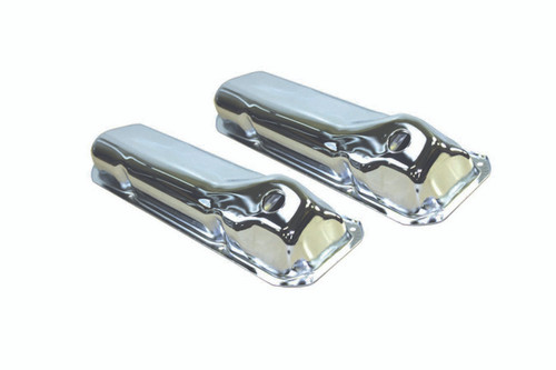 Specialty Products Company 8332 Valve Cover, Stock Height, Baffled, Breather Holes, Steel, Chrome, Ford Cleveland / Modified, Pair