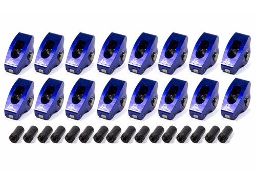 Scorpion Performance 1020 Rocker Arm, Race Series, 7/16 in Stud Mount, 1.72 Ratio, Full Roller, Aluminum, Blue Anodized, Small Block Ford, Set of 16