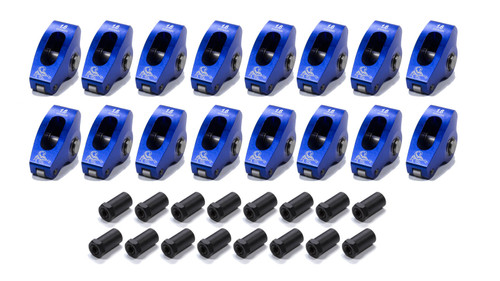 Scorpion Performance 1050 Rocker Arm, Race Series, 3/8 in Stud Mount, 1.6 Ratio, Full Roller, Aluminum, Blue Anodized, Oldsmobile V8, Set of 16