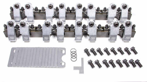 T And D Machine 2251-160/150 Rocker Arm, Shaft Mount, 1.60 / 1.50 Ratio, Full Roller, Aluminum, Natural, Brodix Track 1 Spec, Small Block Chevy, Kit