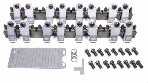 T And D Machine 2251-170/160 Rocker Arm, Shaft Mount, 1.70 / 1.60 Ratio, Full Roller, Aluminum, Natural, Brodix Track 1 Spec, Small Block Chevy, Kit