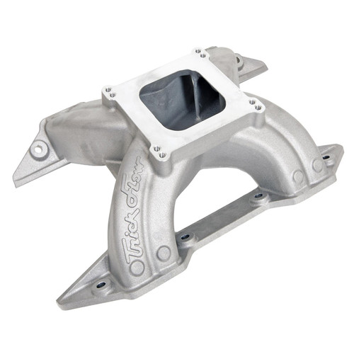 Trick Flow TFS-61600111 Intake Manifold, Track Heat, Square Bore, Single Plane, Aluminum, Natural, Mopar B-Series, Each