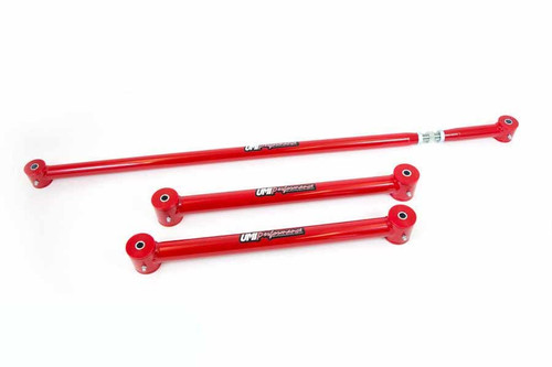 Umi Performance 201529-R Rear Suspension Kit, Tubular, Panhard Bar / Lower Trailing Arm, Adjustable Panhard Bar, Steel, Red Powder Coat, GM F-Body 1982-2002, Kit