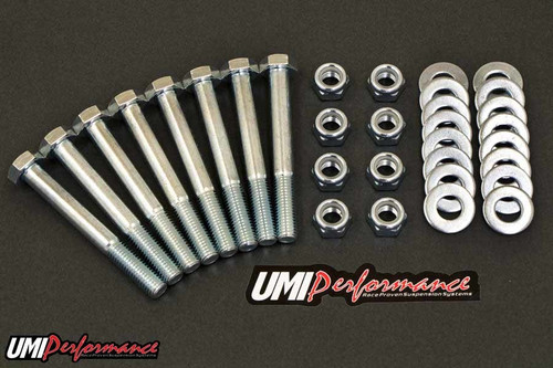 Umi Performance 3002 Control Arm Bolt, 12 mm Hex Head, Bolts / Lock Nuts / Washers Included, Steel, Natural, GM 1978-88, Kit