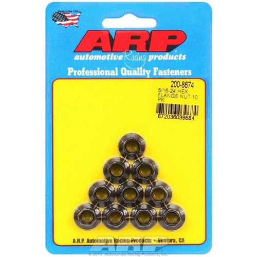 ARP 200-8674 Nuts, 5/16-24 in. Thread, Hex, Steel, Black Oxide, Set of 10
