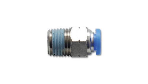 Vibrant Performance 2662 Fitting, Adapter, Straight, 1/8 in NPT Male to 1/4 in Female Pushlock, Stainless / Plastic, Each