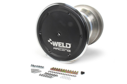 Weld Racing 735B-51855BC-6 Wheel, 42 Spline Magnum, 15 x 18 in, 5.000 in Backspace, 42 Spline, Beadlock, Cover Included, Aluminum, Black Anodized / Polished, Each