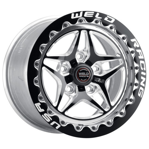 Weld Racing 81HB7100W67F Wheel, S81 Beadlock, 17 x 10 in, 6.700 in Backspace, 5 x 115 mm Bolt Pattern, High Pad, Beadlock, Aluminum, Black Anodized / Polished, Each