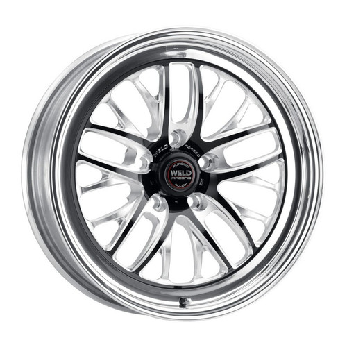 Weld Racing 82HB7100C72F Wheel, S82 Beadlock, 17 x 10 in, 7.200 in Backspace, 5 x 5.00 in Bolt Pattern, High Pad, Beadlock, Aluminum, Black Anodized / Polished, Each