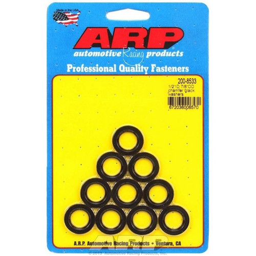 ARP 200-8533 Flat Washers, 1/2 in. ID, 7/8 in. OD, 0.120 in. Thick, Chromoly, Set of 10