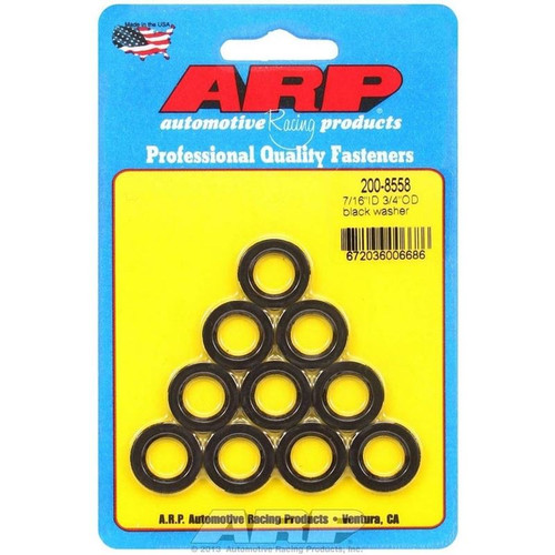 ARP 200-8558 Flat Washers, 0.438 in. ID, 3/4 in. OD, 0.120 in. Thick, Chromoly, Set of 10