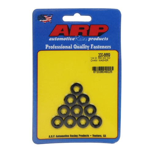 ARP 200-8669 Flat Washers, 1/4 in. ID, 0.550 in. OD, 0.075 in. Thick, Chromoly, Set of 10