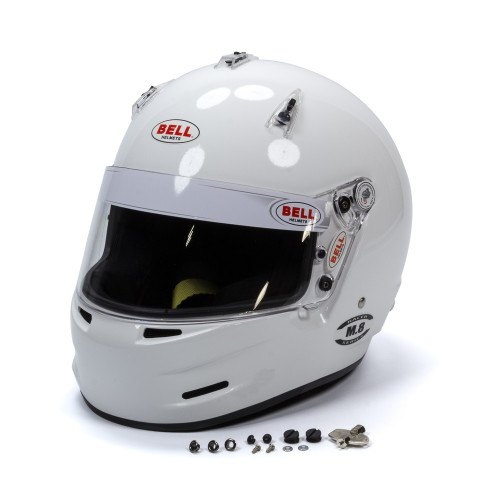 Bell Helmets 1419A08 M.8 Racer Helmet, Snell SA2020, Head and Neck Support Ready, White, 3X-Large, Each
