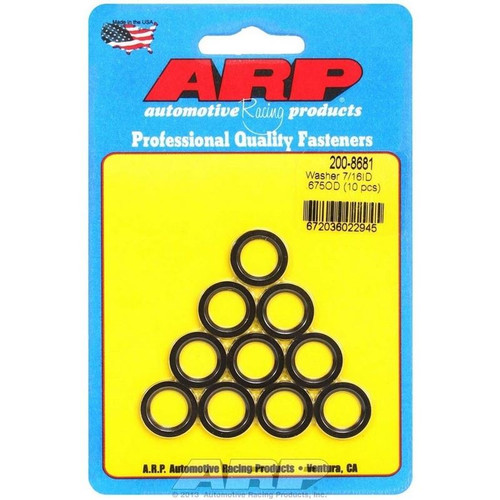 ARP 200-8681 Flat Washers, 0.438 in. ID, 0.675 in. OD, 0.062 in. Thick, Chromoly, Set of 10