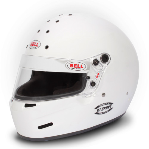 Bell Helmets 1420A44 K-1 Sport Helmet, Full Face, Snell SA2020, Head and Neck Support Ready, White, Medium, Each