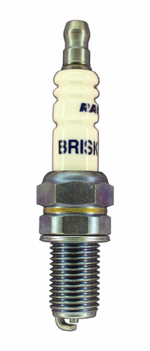 Brisk Racing Spark Plugs BR12S Spark Plug, Silver Racing, 12 mm Thread, 19 mm Reach, Heat Range 12, Gasket Seat, Resistor, Each