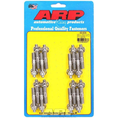 ARP 400-8034 Universal Studs, 12-Point, M8 x 1.25mm, 2.000 in. Long, Set of 16