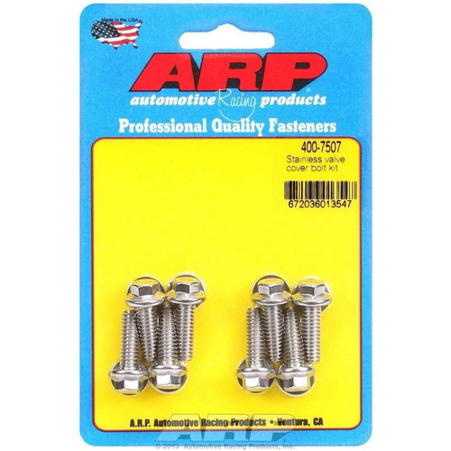 ARP 400-7507 Valve Cover Bolt Kit, 0.812 in. Long, Hex Head, Stainless Steel, Set of 8