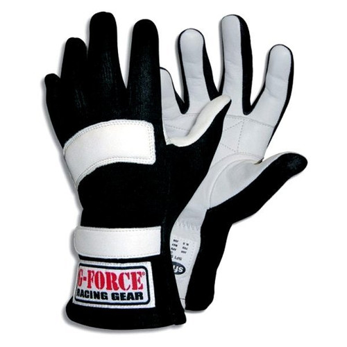 G-Force 4101CMDBK Driving Gloves, G5 RaceGrip, SFI 3.3/5, Double Layer, Premium Nomex / Leather, Black, Youth Medium, Pair
