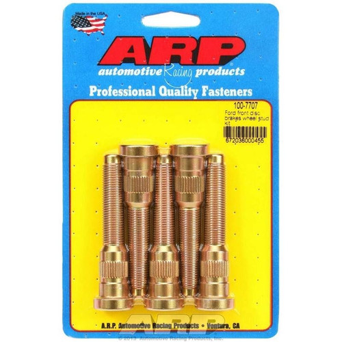 ARP 100-7707 Ford Front Disc Brake, Wheel Studs, 1/2-20 in. Thread, 3.050 in. Long, Set of 5