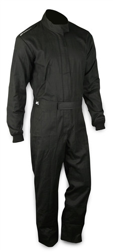 Impact Racing 21100610 Paddock Driving Suit, 1-Piece, SFI 3.2A/5, 3 Layer, Fire Retardant Cotton, Black, X-Large, Each