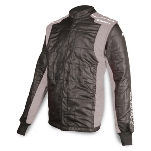 Impact Racing 22519513 Racer2020 Driving Jacket, SFI 3.2A/5, Multi Layer, Nomex, Black/Gray, Large, Each