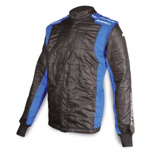 Impact Racing 22519606 Racer2020 Driving Jacket, SFI 3.2A/5, Multi Layer, Nomex, Black/Blue, X-Large, Each