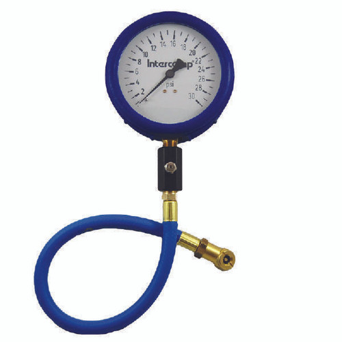 Intercomp 360059 Tire Pressure Gauge, Ultra Deluxe, Glow in the Dark, 0-30 psi, Analog, 4 in Diameter, White Face, 1 lb Increments, Each
