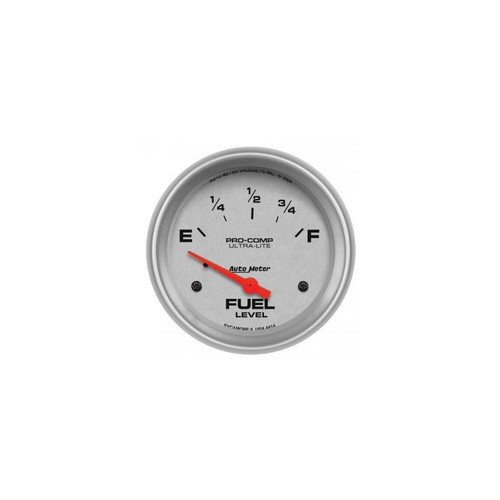 AutoMeter 4414 2-5/8 in. Fuel Level, 0-90 ohms, Air-Core, SSE, Ultra Lite Gauge, Silver