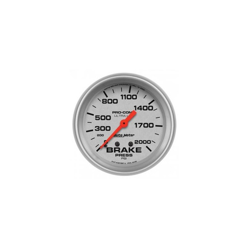 AutoMeter 4426 2-5/8 in. Brake Pressure, 0-2000 PSI, Mechanical, Ultra Lite Gauge, Silver