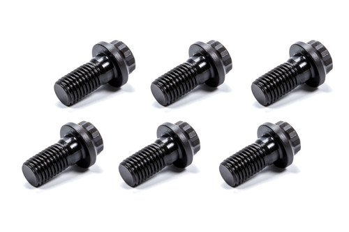 Quarter Master 505007 Flywheel Bolt Kit, 11 mm x 1.50 Thread, 0.990 in Long, 12 Point Head, Chromoly, Black Oxide, GM LS-Series, Set of 6