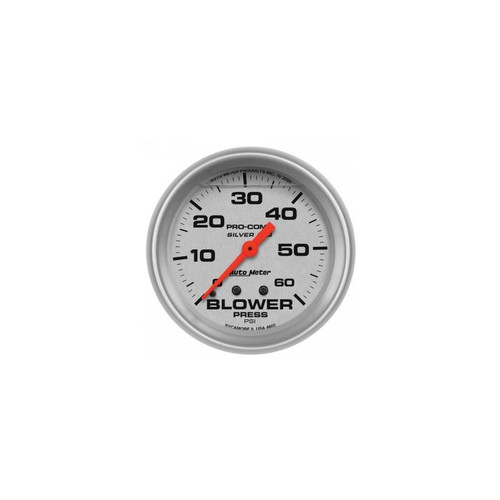 AutoMeter 4602 2-5/8 in. Blower Pressure, 0-60 PSI, Mechanical, Liquid Filled, Ultra Lite Gauge, Silver