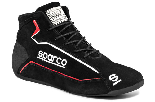 Sparco 00127443NR Driving Shoe, Slalom, Mid-Top, SFI 3.3/5, FIA Approved, Suede Outer, Fire Retardant Inner, Black, Euro 43, Pair