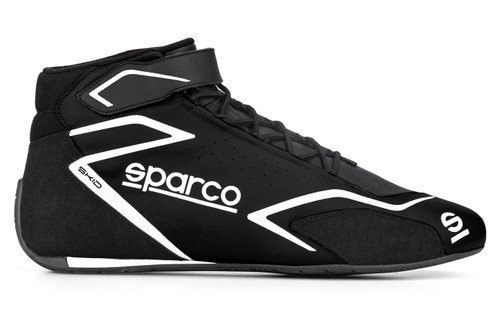 Sparco 00127545NRNR Driving Shoe, Skid, Mid-Top, SFI 3.3/5, FIA Approved, Leather Outer, Fire Retardant Inner, Black, Euro 45, Pair