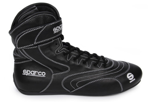 Sparco 00129444NR SFI 20 Drag Driving Shoes, High-Top, SFI 3.3/20, Leather Outer, Fire Retardant Inner, Black, EU 44, Pair