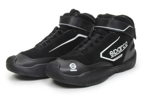 Sparco 0012PS2010NR Shoe, Pit Stop 2, Mid-Top, SFI 3.3/5, Fire Retardant, Black, Size 10, Pair