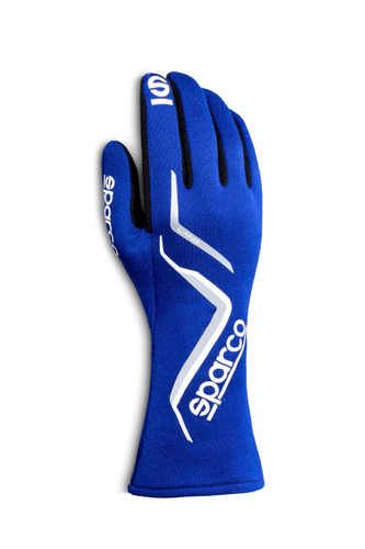 Sparco 00136311EB Driving Gloves, Land, SFI 3.3/5, FIA Approved, Single Layer, Fire Retardant Fabric, Blue, Large, Pair