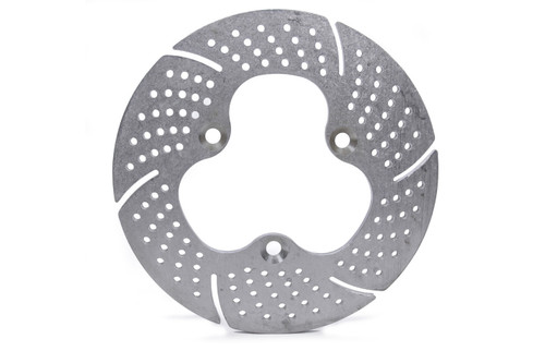 Ti22 Performance TIP4060 Brake Rotor, Front, 10.00 in OD, 0.375 in Thick, Drilled / Slotted, Aluminum, Natural, 3 Pin Sprint Car, Each