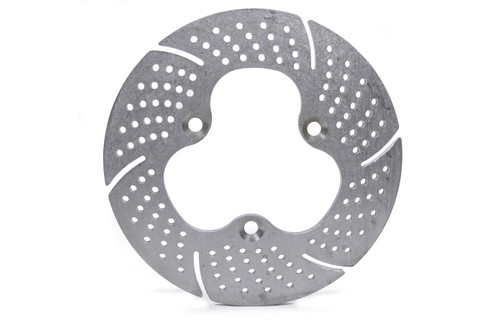 Ti22 Performance TIP4062 Brake Rotor, Front, 11.00 in OD, 0.375 in Thick, Drilled / Slotted, Aluminum, Natural, 3 Pin Sprint Car, Each