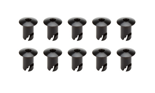 Ti22 Performance TIP8161 Quick Turn Fastener, Oval Head, Hex Drive, 7/16 x 0.500 in Body, Aluminum, Black Anodized, Set of 10