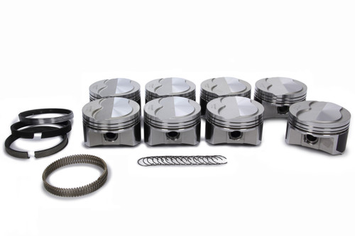 Wiseco-Pro Tru PTS523A3 Pistons and Rings, Pro Tru Street Series, Forged, 4.030 in Bore, 1/16 x 1/16 x 3 mm Ring Grooves, Plus 4.00 cc, Small Block Chevy, Kit