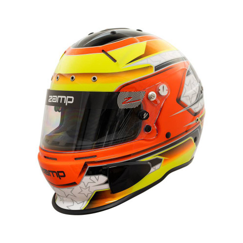 Zamp H760C30M RZ-70E Switch Helmet, Closed Face, Snell SA2020, FIA Approved, Head and Neck Support Ready, Gloss Yellow/Orange, Medium, Each