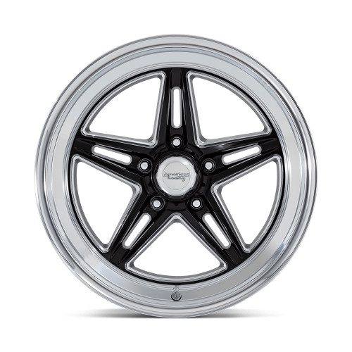 American Racing Wheels VN514BE18101200 Wheel, Groove, 18 x 10 in, 5.500 in Backspace, 5 x 114.3 mm Bolt Pattern, Aluminum, Black Paint Center, Machined Lip, Each