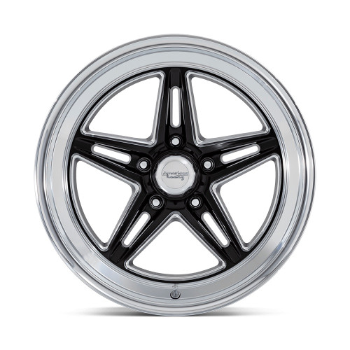 American Racing Wheels VN514BE18103412 Wheel, Groove, 18 x 10 in, 5.970 in Backspace, 5 x 120.65 mm Bolt Pattern, Aluminum, Black Paint Center, Machined Lip, Each