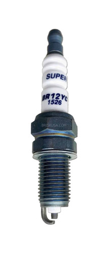 Brisk Racing Spark Plugs BR12YC Spark Plug, Super Copper, 12 mm Thread, 19 mm Reach, Heat Range 12, Gasket Seat, Resistor, Each