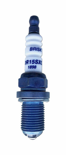 Brisk Racing Spark Plugs DR15SXC Spark Plug, Premium EVO, 14 mm Thread, 19 mm Reach, Heat Range 15, Gasket Seat, Resistor, Each